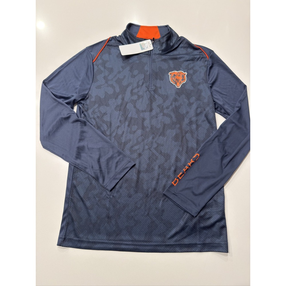NFL Chicago Bears Mens 1/4 Zip Pullover Shirt Blue Monsters of the Midway Size M